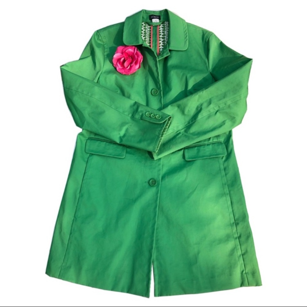 J. Crew Kelly Green Chino Trench Coat 16